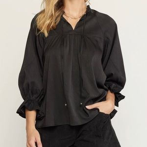 Stella long sleeve v neck satin shirt 1x nwt